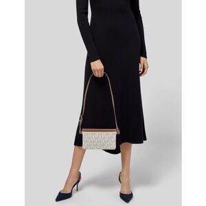 Michael Kors Logo Vanilla Waist Belt Pouch Bag Genuine Leather